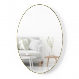 umbra miroir mural ovale chic cadre laiton extra fin elegant hubba