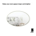 umbra miroir mural ovale chic cadre laiton extra fin elegant hubba