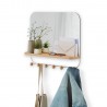 umbra portemanteau mural miroir etagere bois naturel estique