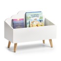 etagere meuble de rangement livres bas a poser enfants bois blanc