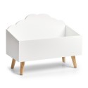 etagere meuble de rangement livres bas a poser enfants bois blanc