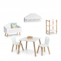 etagere meuble de rangement livres bas a poser enfants bois blanc