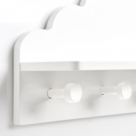 portemanteau mural enfant bois blanc petite etagere