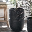 house doctor cache pot ciment beton strie texture noir design ground