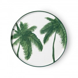 hk living assiette plate porcelaine palmier vert bold and basic