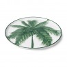 hk living assiette a dessert porcelaine palmier vert