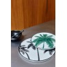 hk living assiette a dessert porcelaine palmier vert