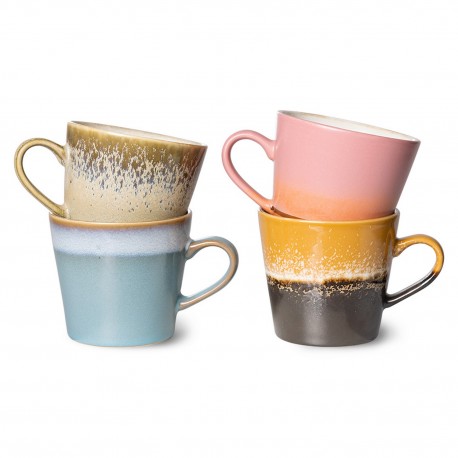 hk living tasse a cafe cappuccino multicolores depareillees meteor