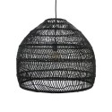 hk living grande suspension cloche noire osier d 60 cm vol5016