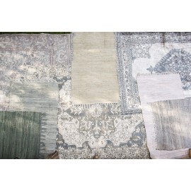 petit petit tapis coton rose poudre uni franges ib laursen