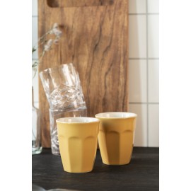 mug a cafe gobelet céramique style campagne bistrot jaune moutarde