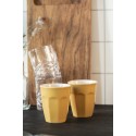 mug a cafe gobelet céramique style campagne bistrot jaune moutarde