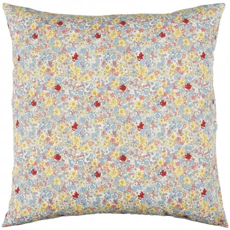 taie oreiller coton fleuri 60 x 60 cm jaune bleu rouge ib laursen