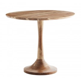 madam stoltz table ronde bois dore massif acacia sur pied central