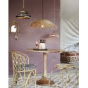 madam stoltz table ronde bois dore massif acacia sur pied central