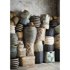 madam stoltz paniers cache pot herbier tresse brun marron