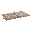 matelas de banquette double face reversible coton marron fleuri rayures