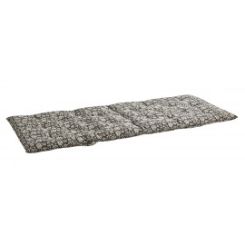madam stoltz matelas long  de banquette coton fleuri noir blanc