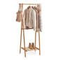 portant a vetements avec etagere en bois de bambou zeller 13598