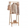 portant a vetements avec etagere en bois de bambou zeller 13598