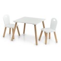 Petite table et 2 chaises enfant bois blanc FSC Zeller Scandi