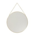 hubsch miroir mural rond suspendu sur chaine laiton d 40 cm