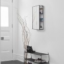 miroir mural avec etageres de rangement metal noir umbra cubiko 1009654-040