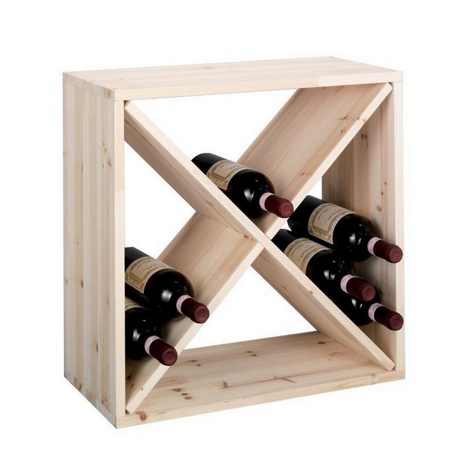 Casier a bouteilles de vin cube croix bois zeller 13170 - Kdesign
