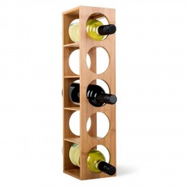 Zeller Bamboo Wine Rack for 5 bottles 13.5 x 12.5 x 53 cm