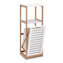 meuble rangement salle de bains blanc bois bambou zeller
