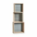 etagere murale 3 cubes bois naturel gris zeller 15144