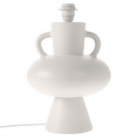 hk living pied de lampe de table en gres blanc ecru VOL5051