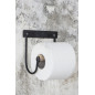 porte papier wc mural vintage campagne metal noir bois ib laursen
