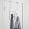 portemanteau a suspendre sur porte metal blanc boules bois umbra estique 1004045-660