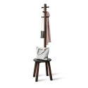 umbra pillar portemanteau sur pied vertical avec tabouret bois fonce