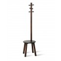 umbra pillar portemanteau sur pied vertical avec tabouret bois fonce