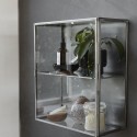 Etagère vitrine murale vintage métal zinc verre House Doctor Cabinet