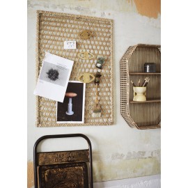 madam stoltz etagere murale bois bambou rotin naturel 18Y1105