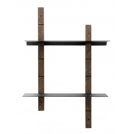 muubs etagere murale design epure chene fonce metal noir 9010000027