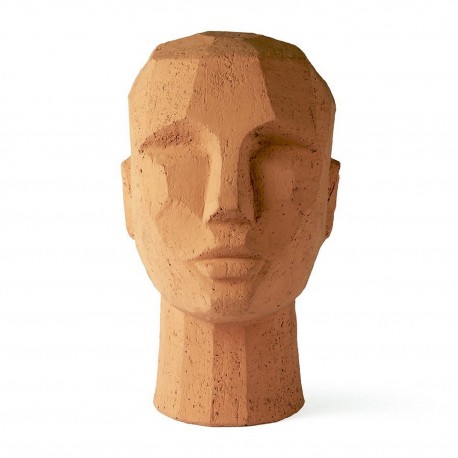 hk living sculpture tete en terre cuite abstract head