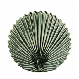 madam stoltz vase rond decoratif  gres vert leaf