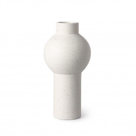 hk living vase argile tachetee design blanc ecru ace6823