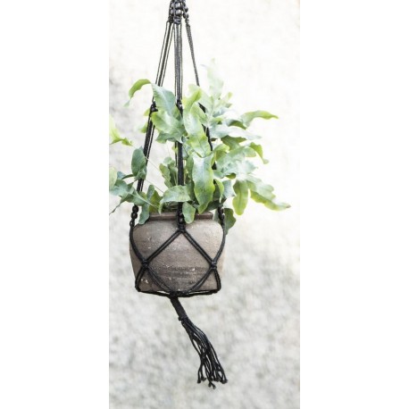 suspension macrame pour plante jute noir perles ib laursen