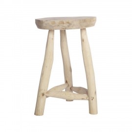 Tabouret en bois brut naturel House Doctor Pure