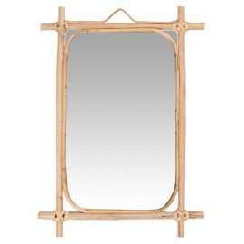 Petit miroir mural rectangulaire cadre en bambou IB Laursen