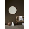 hubsch grand miroir mural rond bois clair