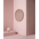 Grand miroir mural rond bois clair Hübsch 80 cm