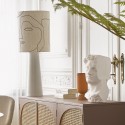 Abat-jour pour lampe de table imprimé visages lin HK Living Faces