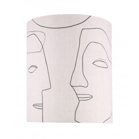 hk living abat jour pour lampe de table visages lin blanc ecru