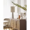 hk living abat jour pour lampe de table visages lin blanc ecru
